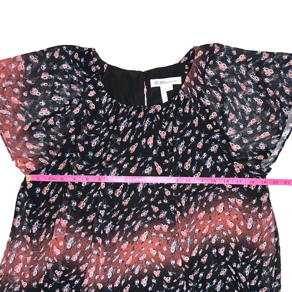BCBGeneration Floral Babydoll Sheath Mini Dress Size Medium - Picture 10 of 11